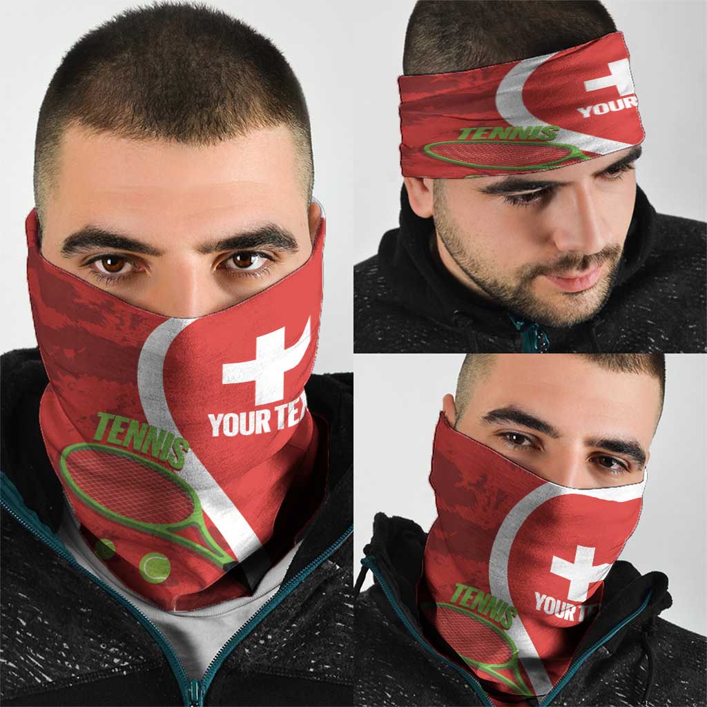 Personalised Switzerland Tennis Neck Gaiter Swiss Born To Play - Wonder Print Shop