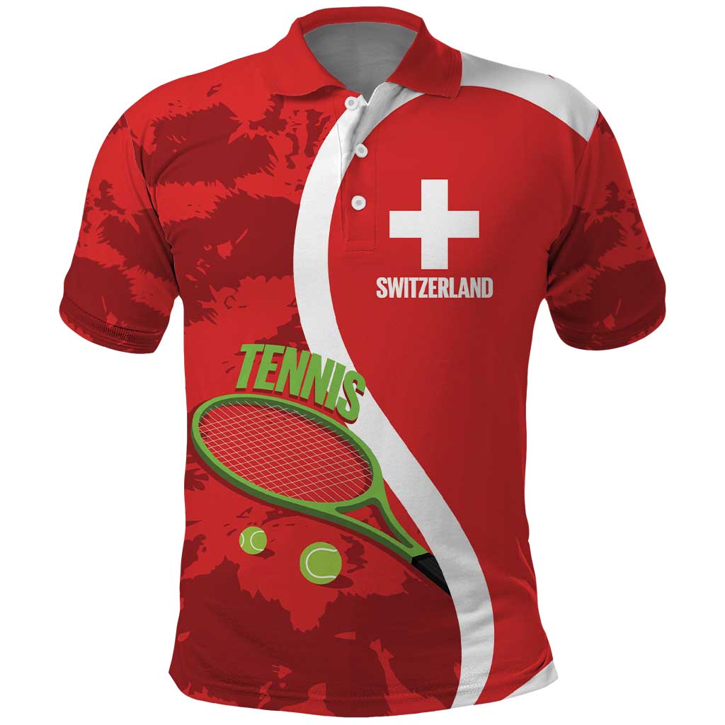 Personalised Switzerland Tennis Polo Shirt Swiss Born To Play - Wonder Print Shop