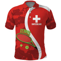 Personalised Switzerland Tennis Polo Shirt Swiss Born To Play - Wonder Print Shop