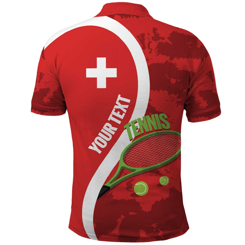 Personalised Switzerland Tennis Polo Shirt Swiss Born To Play - Wonder Print Shop