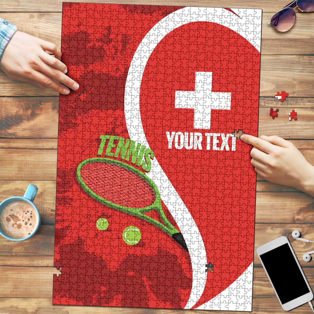 Personalised Switzerland Tennis Puzzle Swiss Born To Play - Wonder Print Shop