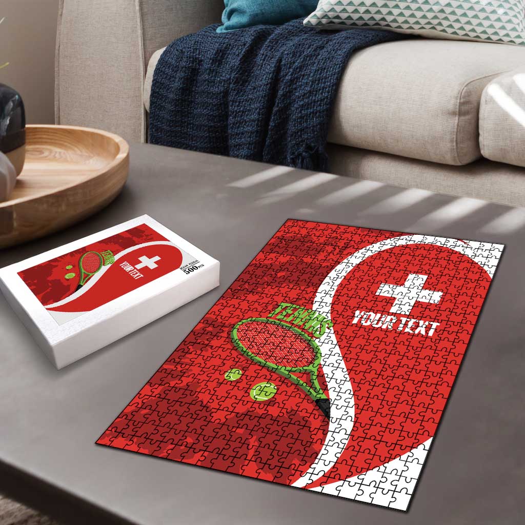 Personalised Switzerland Tennis Puzzle Swiss Born To Play - Wonder Print Shop