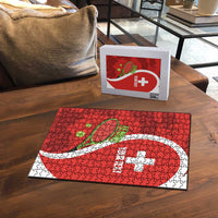 Personalised Switzerland Tennis Puzzle Swiss Born To Play - Wonder Print Shop