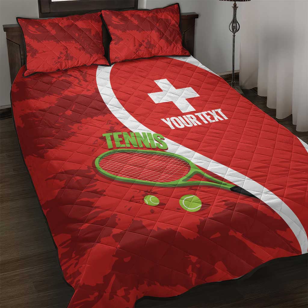 Personalised Switzerland Tennis Quilt Bed Set Swiss Born To Play - Wonder Print Shop