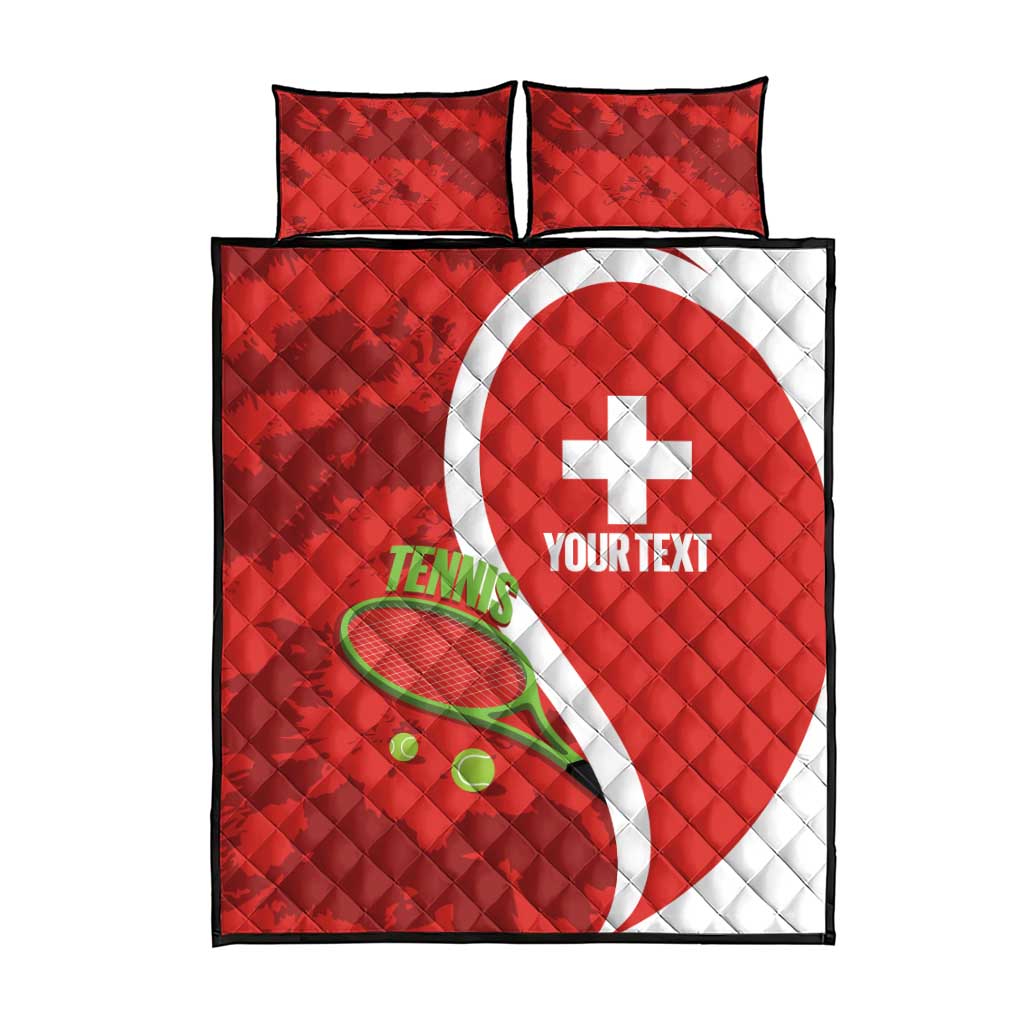 Personalised Switzerland Tennis Quilt Bed Set Swiss Born To Play - Wonder Print Shop