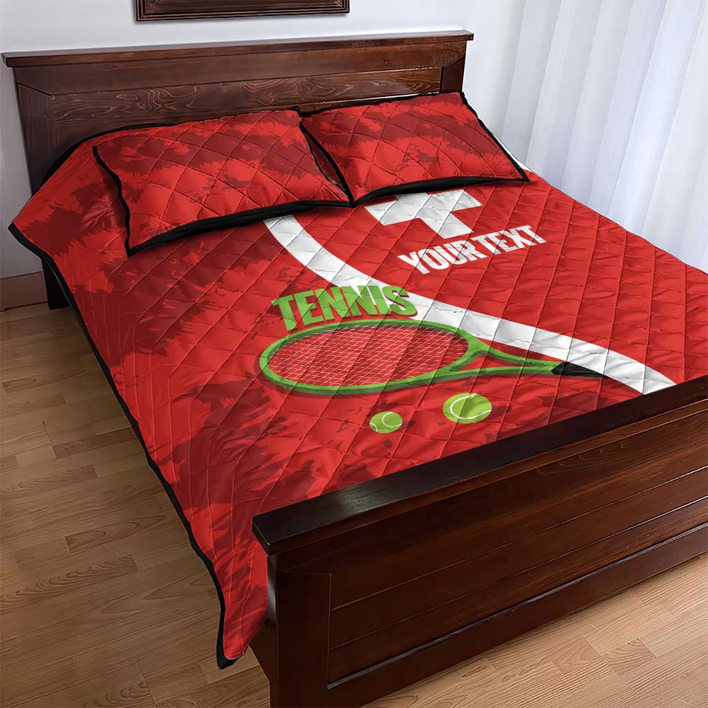 Personalised Switzerland Tennis Quilt Bed Set Swiss Born To Play - Wonder Print Shop