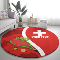 Personalised Switzerland Tennis Round Carpet Swiss Born To Play - Wonder Print Shop