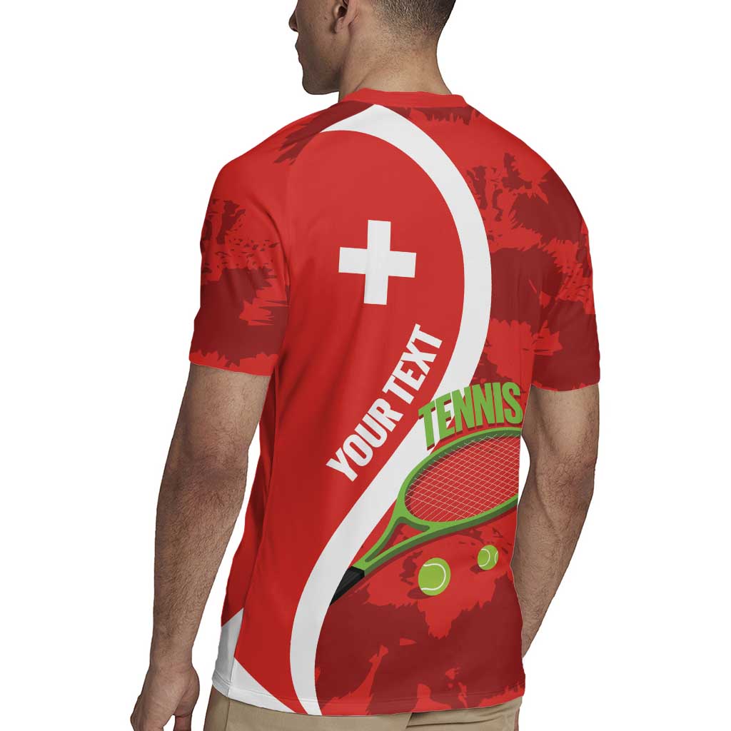 Personalised Switzerland Tennis Rugby Jersey Swiss Born To Play - Wonder Print Shop