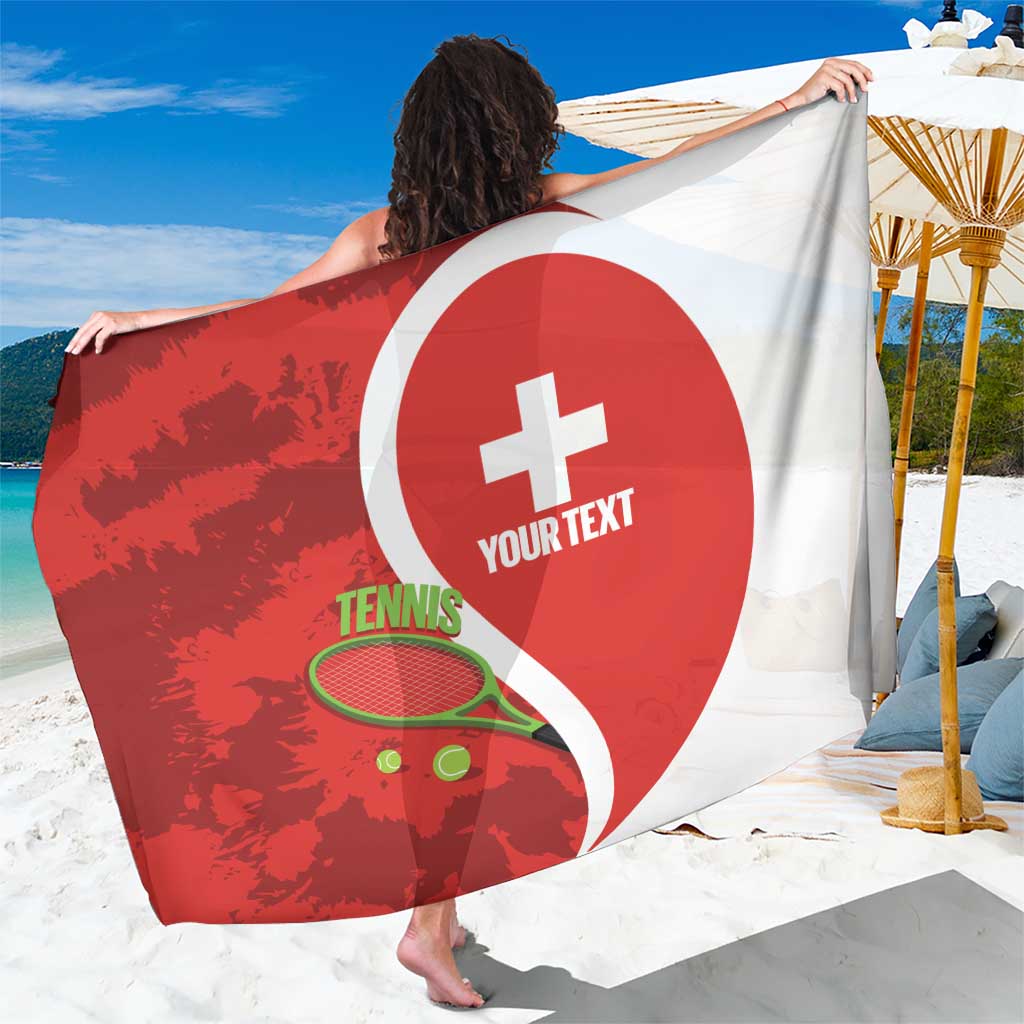 Personalised Switzerland Tennis Sarong Swiss Born To Play - Wonder Print Shop