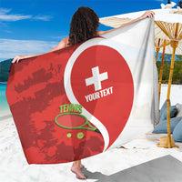 Personalised Switzerland Tennis Sarong Swiss Born To Play - Wonder Print Shop
