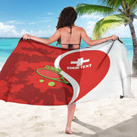 Personalised Switzerland Tennis Sarong Swiss Born To Play - Wonder Print Shop