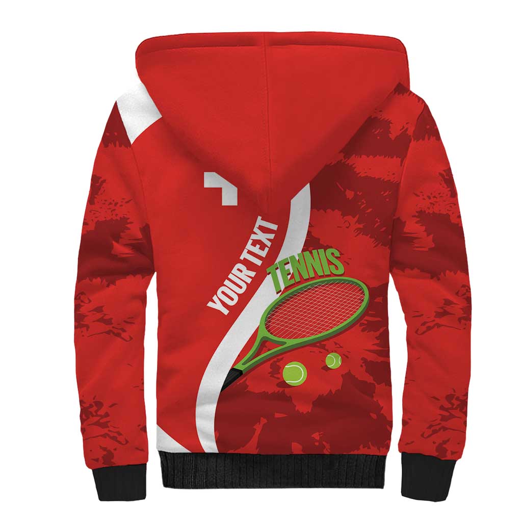 Personalised Switzerland Tennis Sherpa Hoodie Swiss Born To Play - Wonder Print Shop