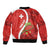 Personalised Switzerland Tennis Sleeve Zip Bomber Jacket Swiss Born To Play - Wonder Print Shop