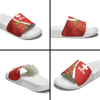 Personalised Switzerland Tennis Slide Sandals Swiss Born To Play - Wonder Print Shop