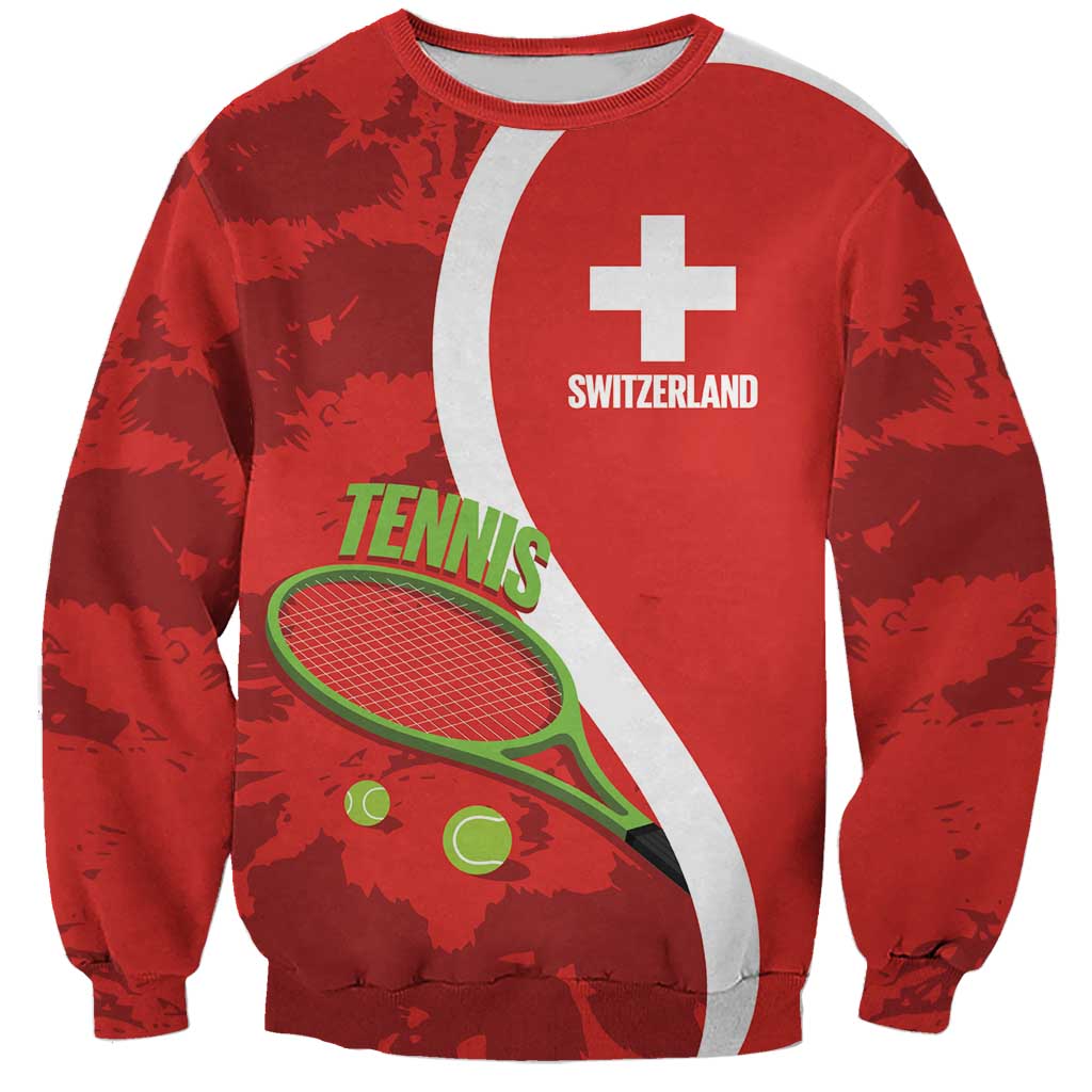 Personalised Switzerland Tennis Sweatshirt Swiss Born To Play - Wonder Print Shop