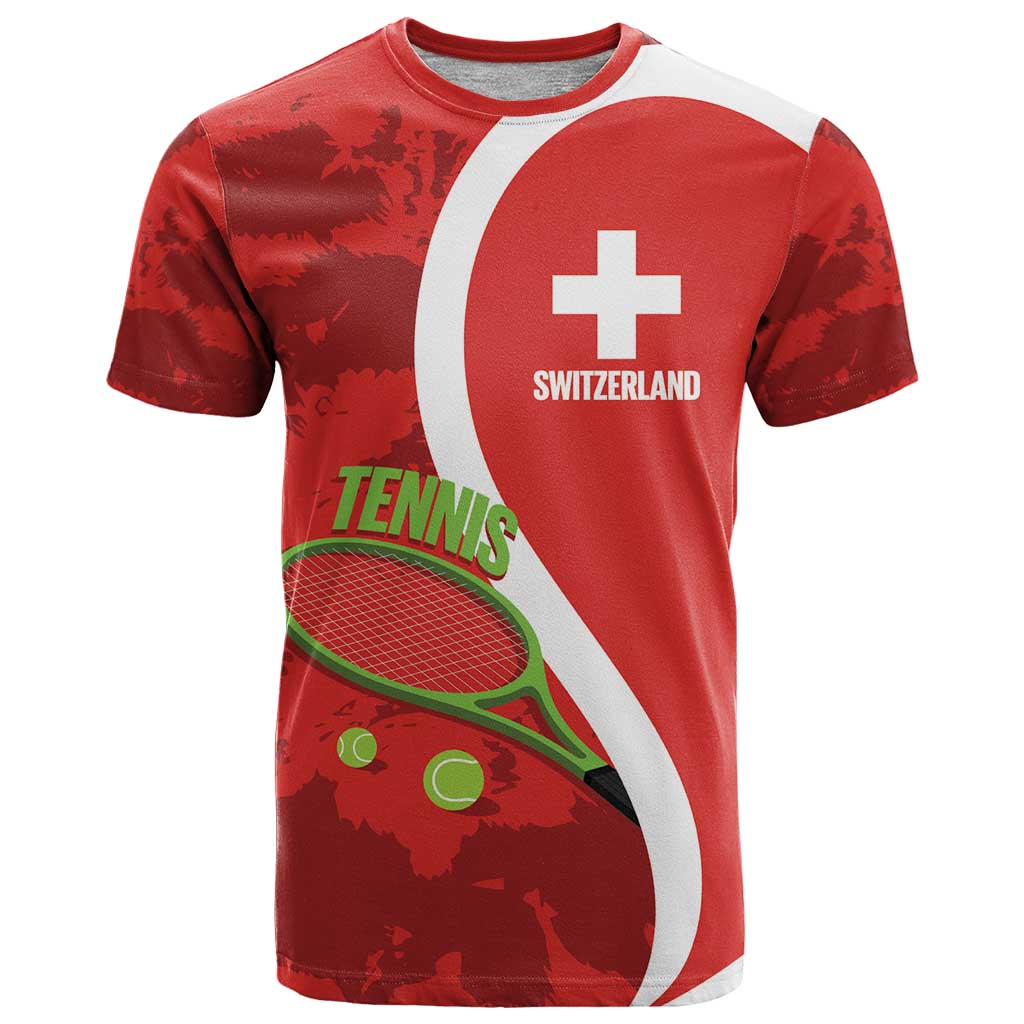 Personalised Switzerland Tennis T Shirt Swiss Born To Play - Wonder Print Shop