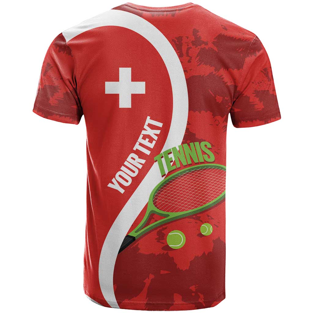 Personalised Switzerland Tennis T Shirt Swiss Born To Play - Wonder Print Shop