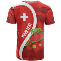 Personalised Switzerland Tennis T Shirt Swiss Born To Play - Wonder Print Shop