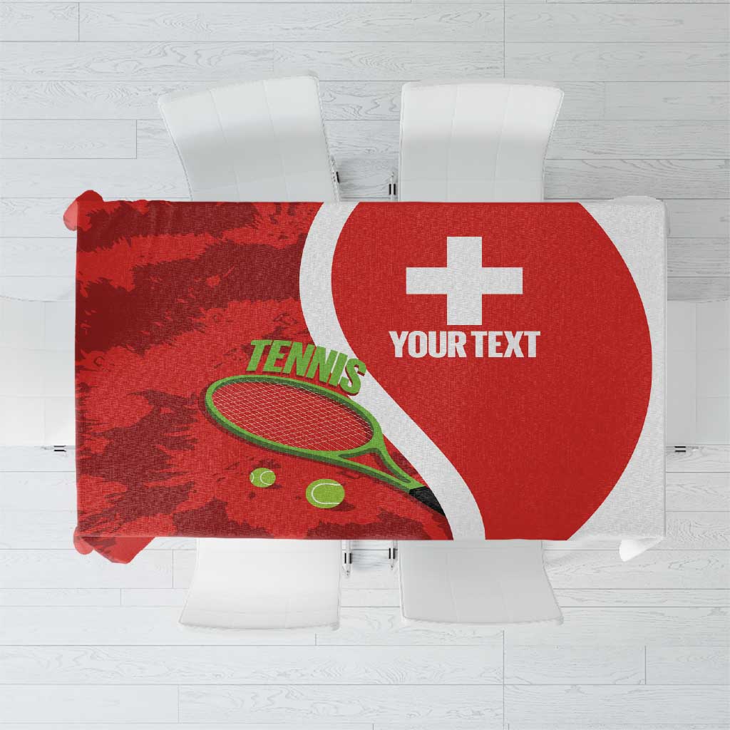 Personalised Switzerland Tennis Tablecloth Swiss Born To Play - Wonder Print Shop