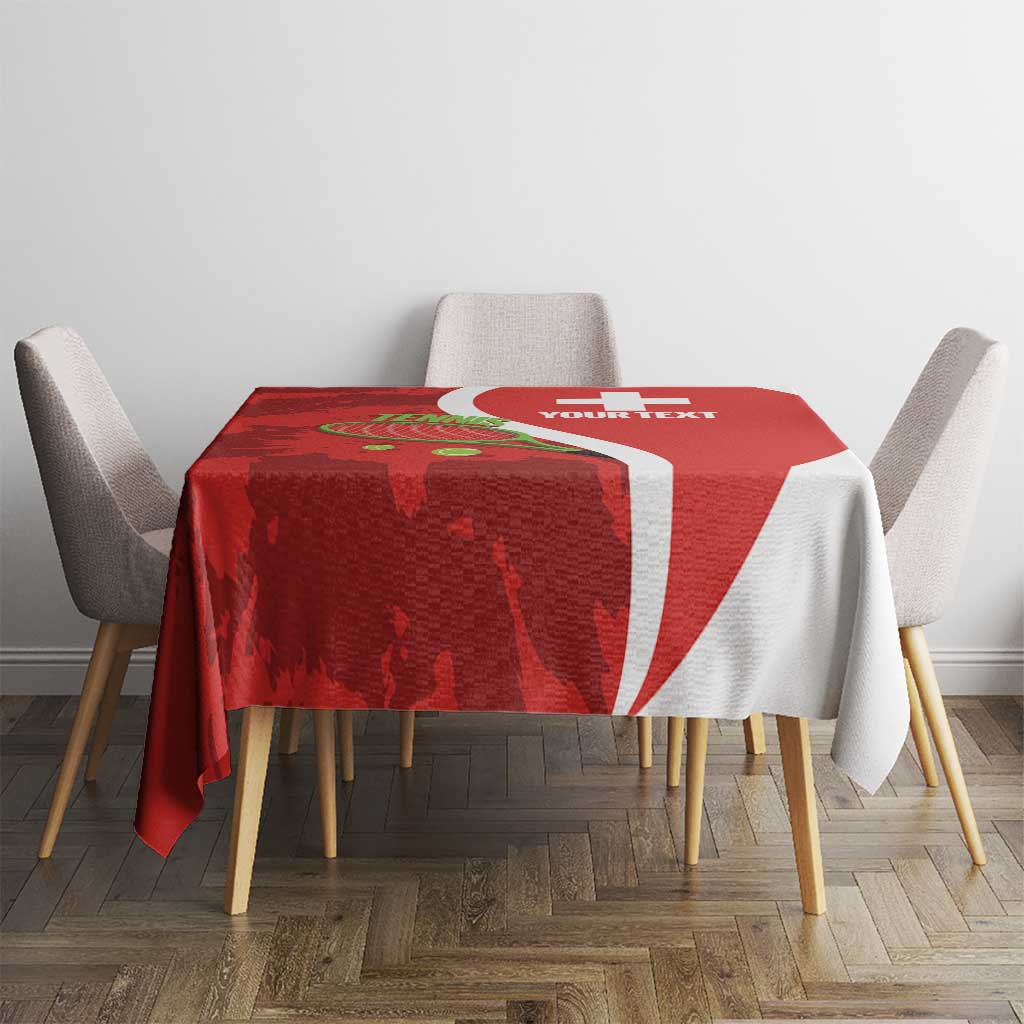 Personalised Switzerland Tennis Tablecloth Swiss Born To Play - Wonder Print Shop
