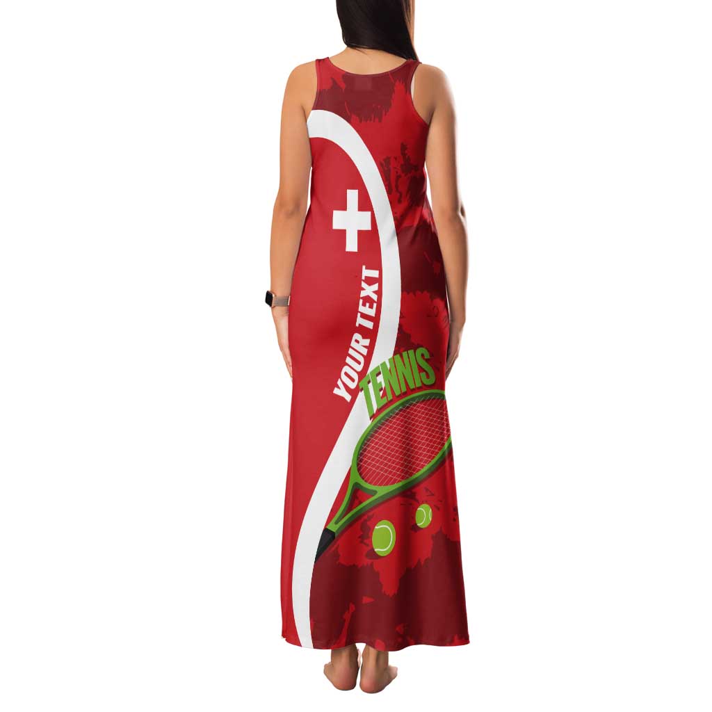 Personalised Switzerland Tennis Tank Maxi Dress Swiss Born To Play - Wonder Print Shop