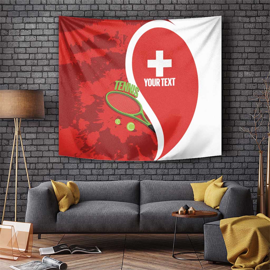 Personalised Switzerland Tennis Tapestry Swiss Born To Play - Wonder Print Shop