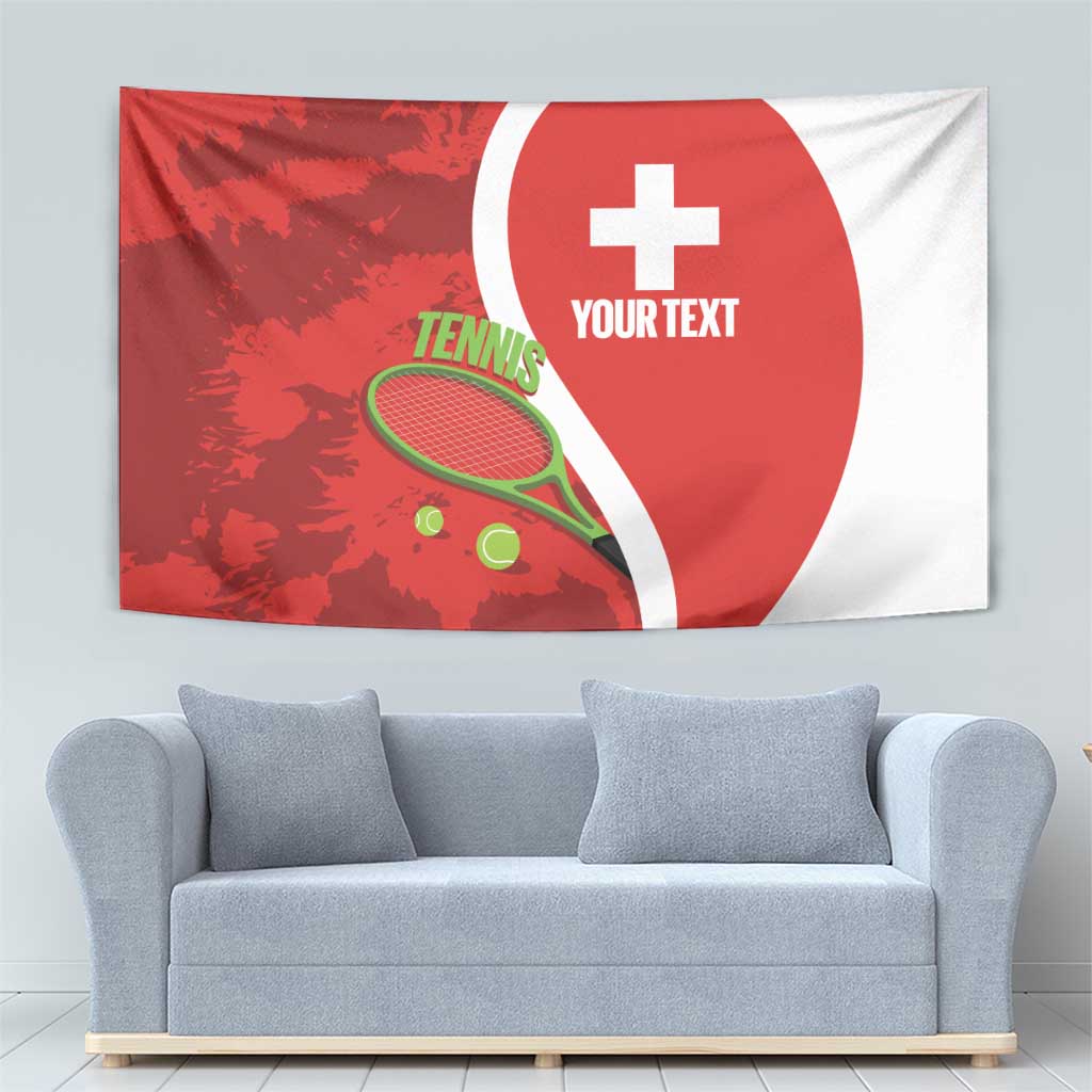 Personalised Switzerland Tennis Tapestry Swiss Born To Play - Wonder Print Shop