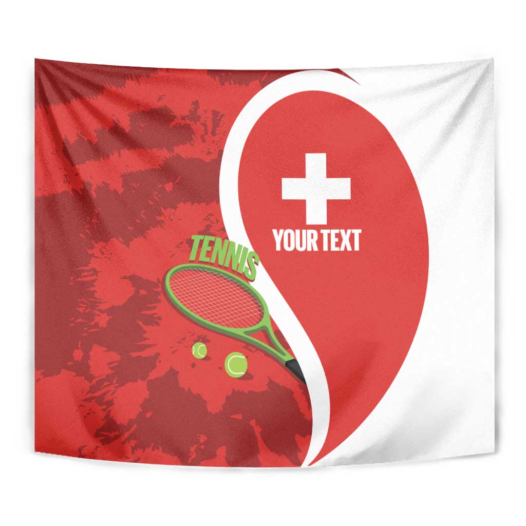 Personalised Switzerland Tennis Tapestry Swiss Born To Play - Wonder Print Shop
