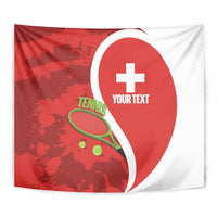 Personalised Switzerland Tennis Tapestry Swiss Born To Play - Wonder Print Shop