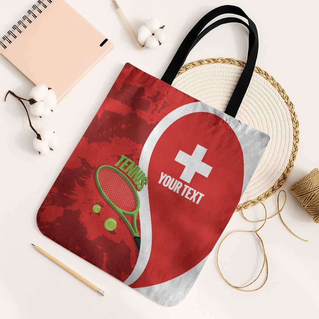 Personalised Switzerland Tennis Tote Bag Swiss Born To Play - Wonder Print Shop