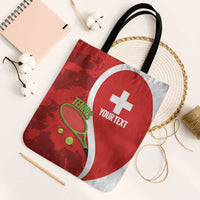 Personalised Switzerland Tennis Tote Bag Swiss Born To Play - Wonder Print Shop