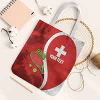 Personalised Switzerland Tennis Tote Bag Swiss Born To Play - Wonder Print Shop