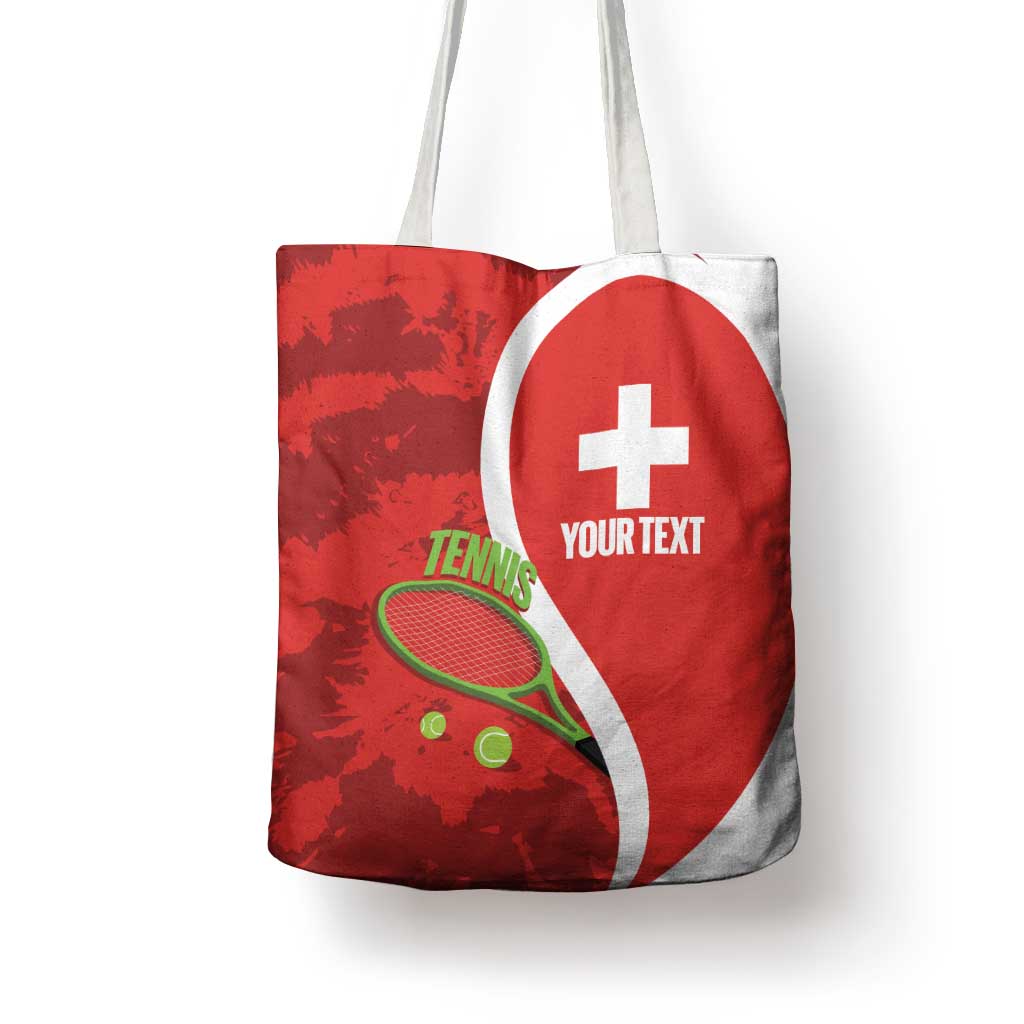 Personalised Switzerland Tennis Tote Bag Swiss Born To Play - Wonder Print Shop