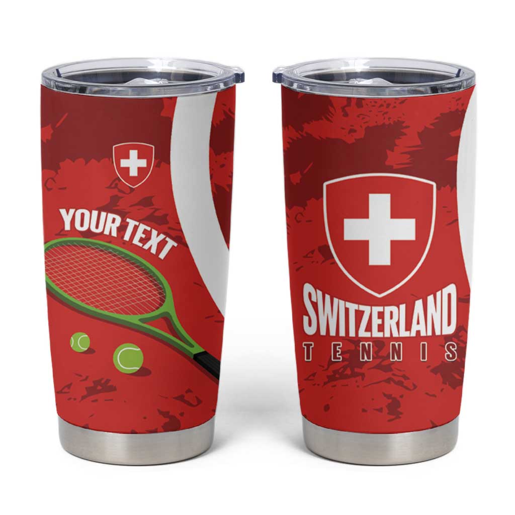 Personalised Switzerland Tennis Tumbler Cup Swiss Born To Play - Wonder Print Shop