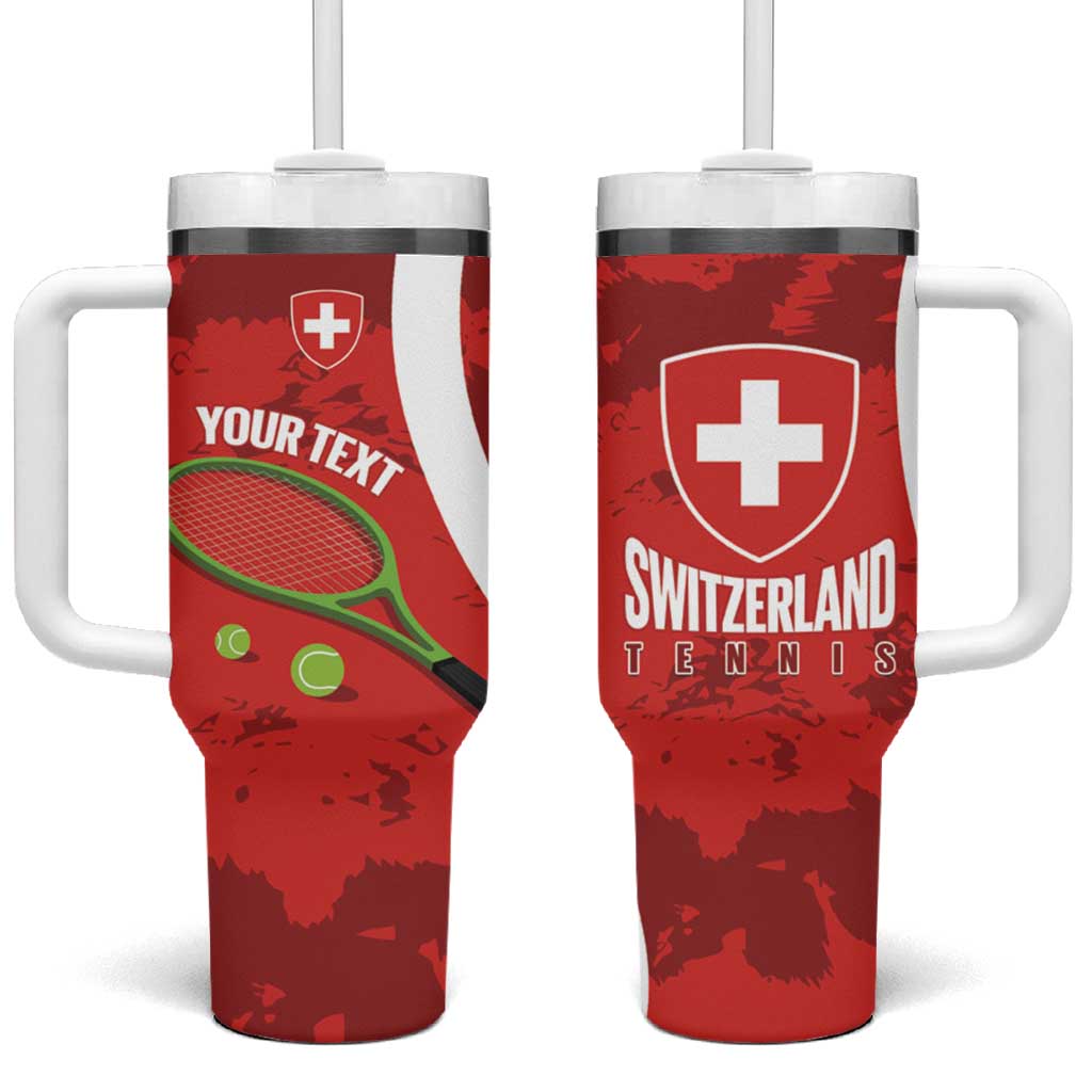 Personalised Switzerland Tennis Tumbler With Handle Swiss Born To Play - Wonder Print Shop