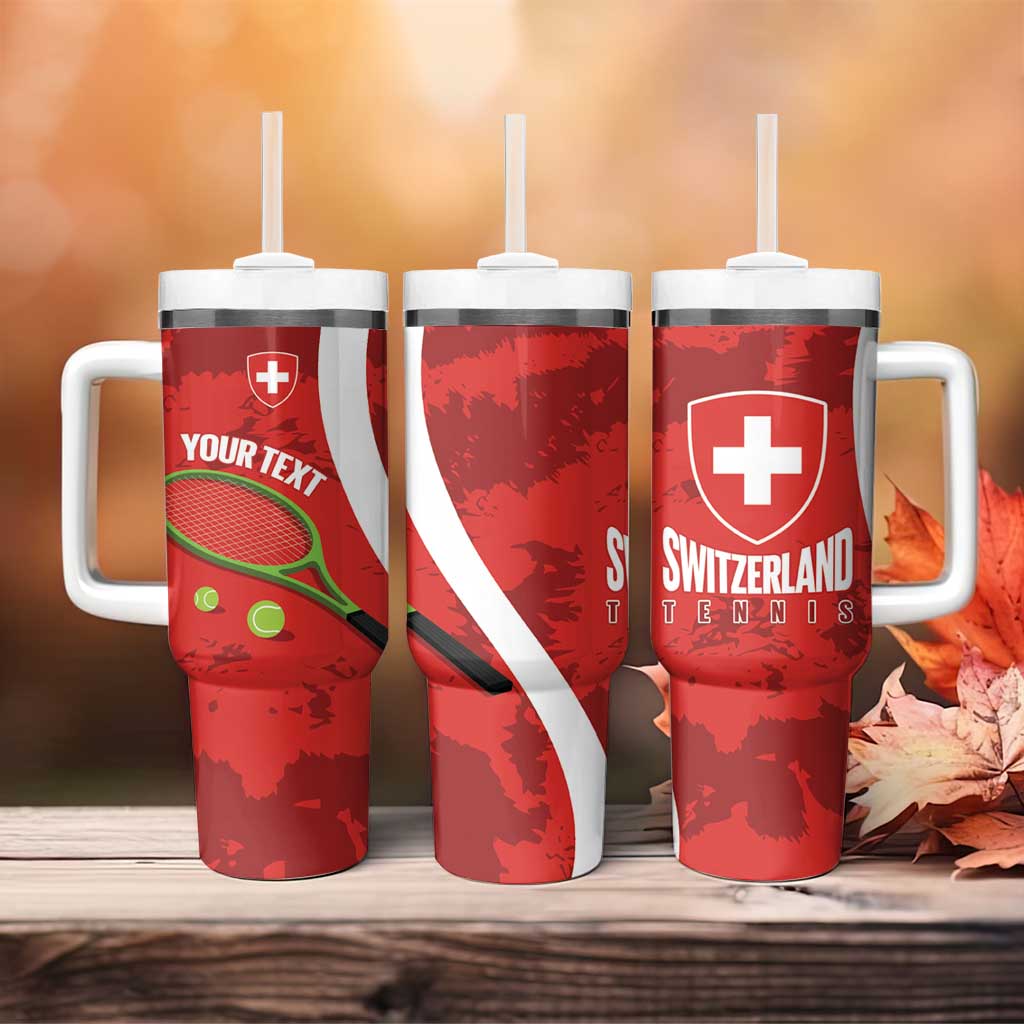 Personalised Switzerland Tennis Tumbler With Handle Swiss Born To Play - Wonder Print Shop