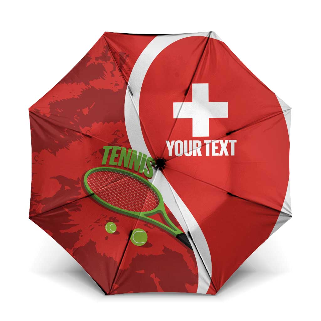 Personalised Switzerland Tennis Umbrella Swiss Born To Play - Wonder Print Shop