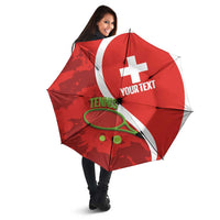 Personalised Switzerland Tennis Umbrella Swiss Born To Play - Wonder Print Shop