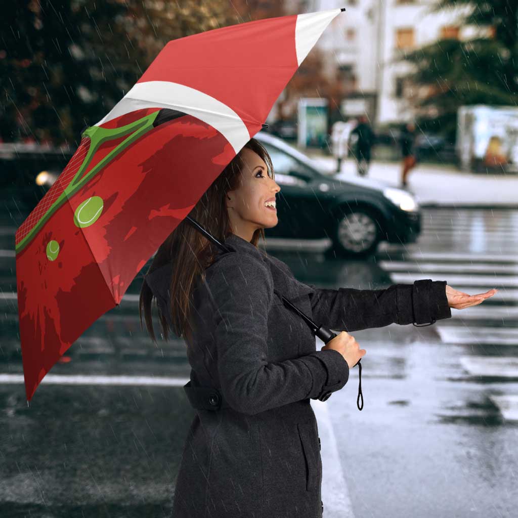 Personalised Switzerland Tennis Umbrella Swiss Born To Play - Wonder Print Shop