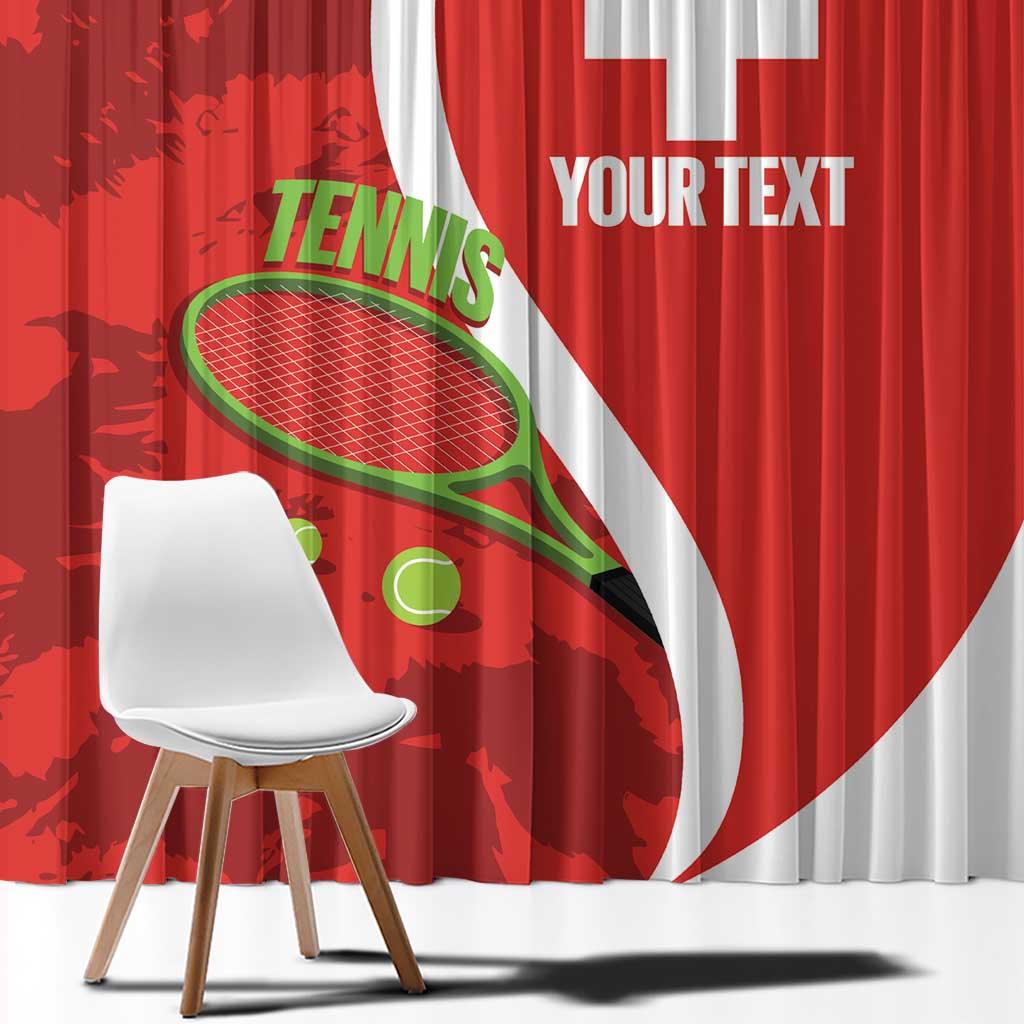 Personalised Switzerland Tennis Window Curtain Swiss Born To Play - Wonder Print Shop