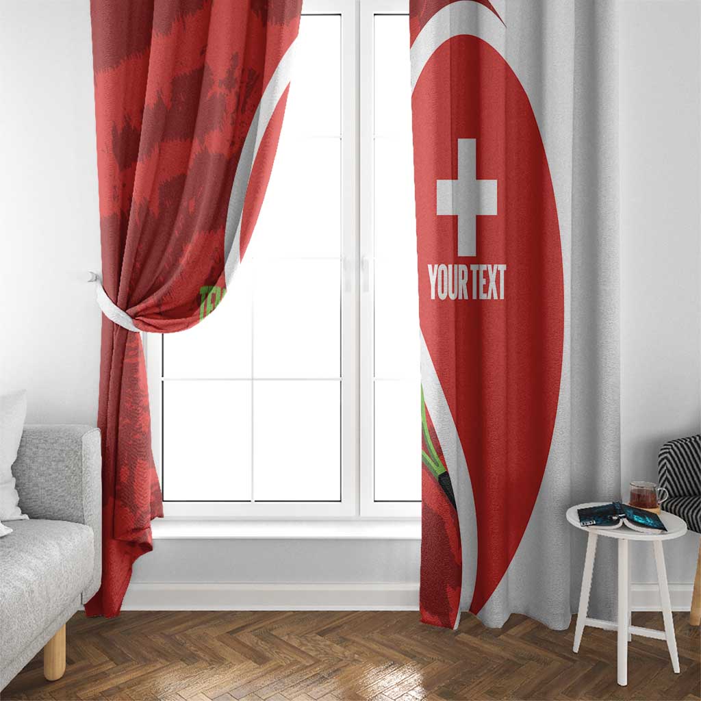Personalised Switzerland Tennis Window Curtain Swiss Born To Play - Wonder Print Shop