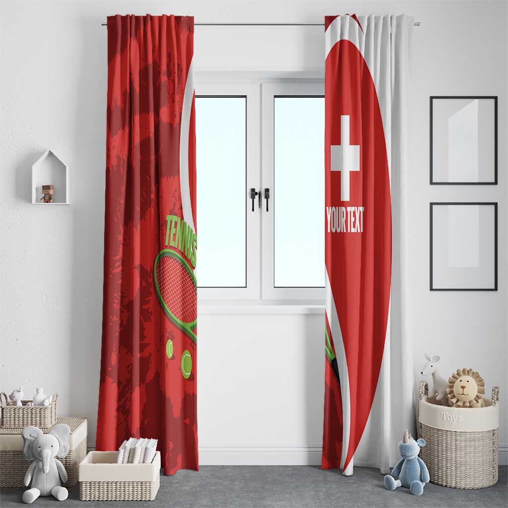 Personalised Switzerland Tennis Window Curtain Swiss Born To Play - Wonder Print Shop