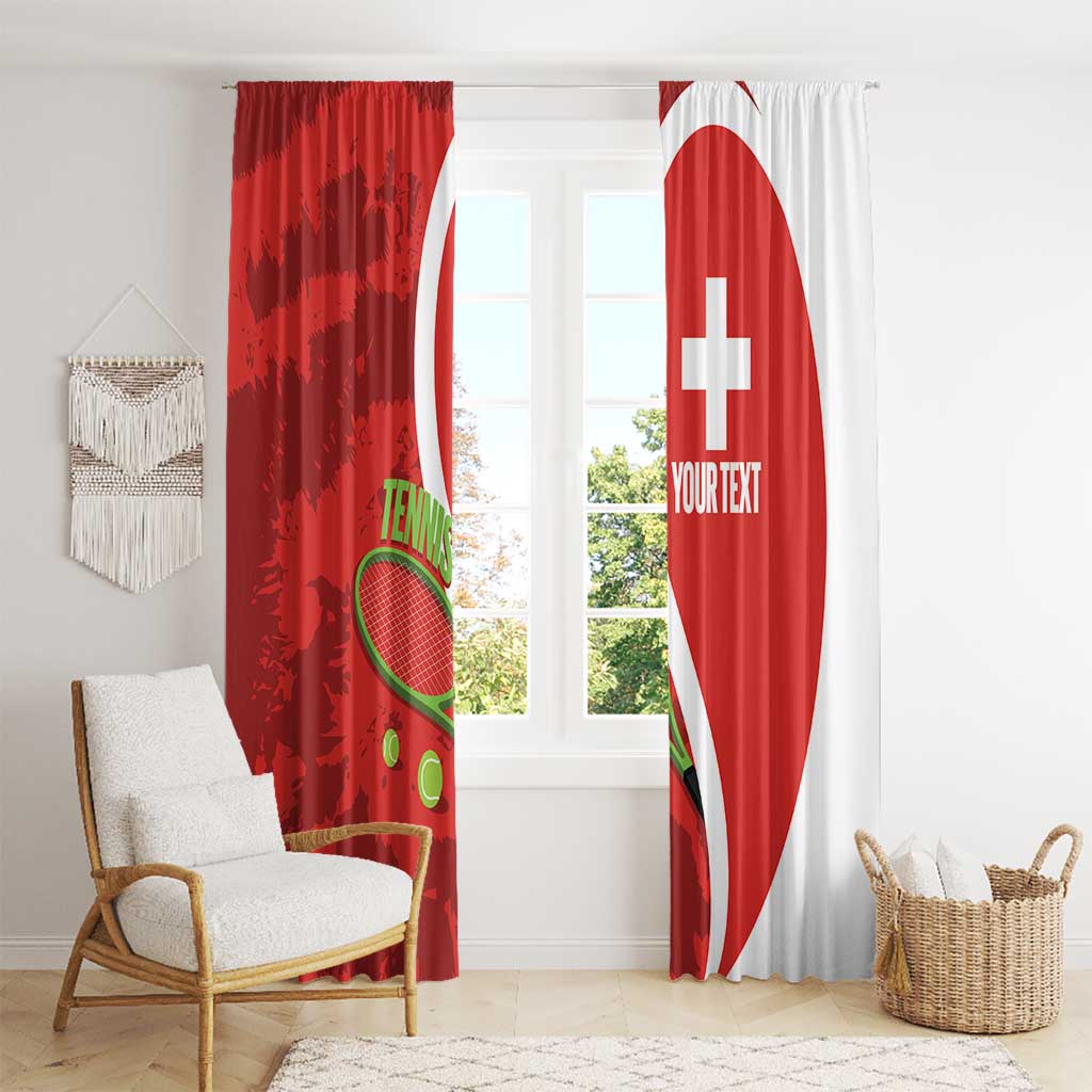 Personalised Switzerland Tennis Window Curtain Swiss Born To Play - Wonder Print Shop