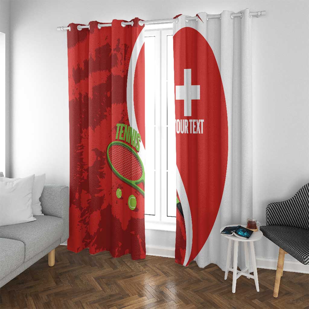 Personalised Switzerland Tennis Window Curtain Swiss Born To Play - Wonder Print Shop
