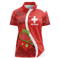 Personalised Switzerland Tennis Women Polo Shirt Swiss Born To Play - Wonder Print Shop