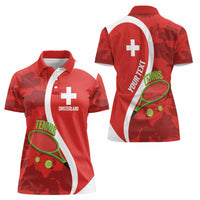 Personalised Switzerland Tennis Women Polo Shirt Swiss Born To Play - Wonder Print Shop