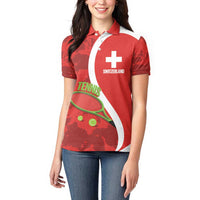 Personalised Switzerland Tennis Women Polo Shirt Swiss Born To Play - Wonder Print Shop