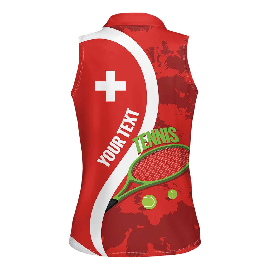 Personalised Switzerland Tennis Women Sleeveless Polo Shirt Swiss Born To Play - Wonder Print Shop