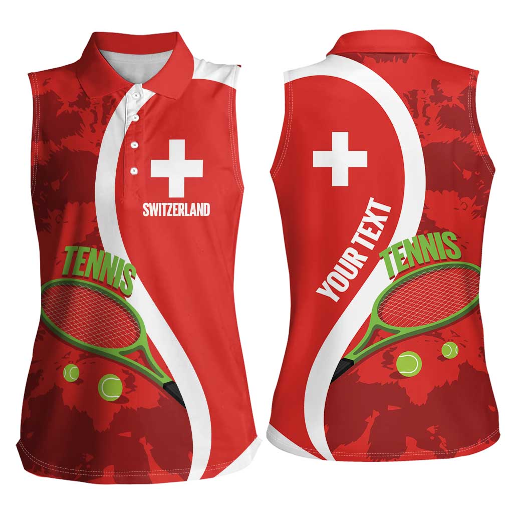Personalised Switzerland Tennis Women Sleeveless Polo Shirt Swiss Born To Play - Wonder Print Shop