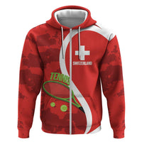 Personalised Switzerland Tennis Zip Hoodie Swiss Born To Play - Wonder Print Shop